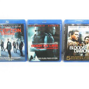3 Blu-Ray Leonardo Dicaprio Films Blood Diamond, Inception & Body of Lies